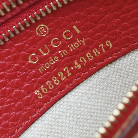GUCCI GG Logo Swing 2Way Shoulder Hand Tote Bag Leather Red GHW Italy 73KP034 - Picture 10 of 15